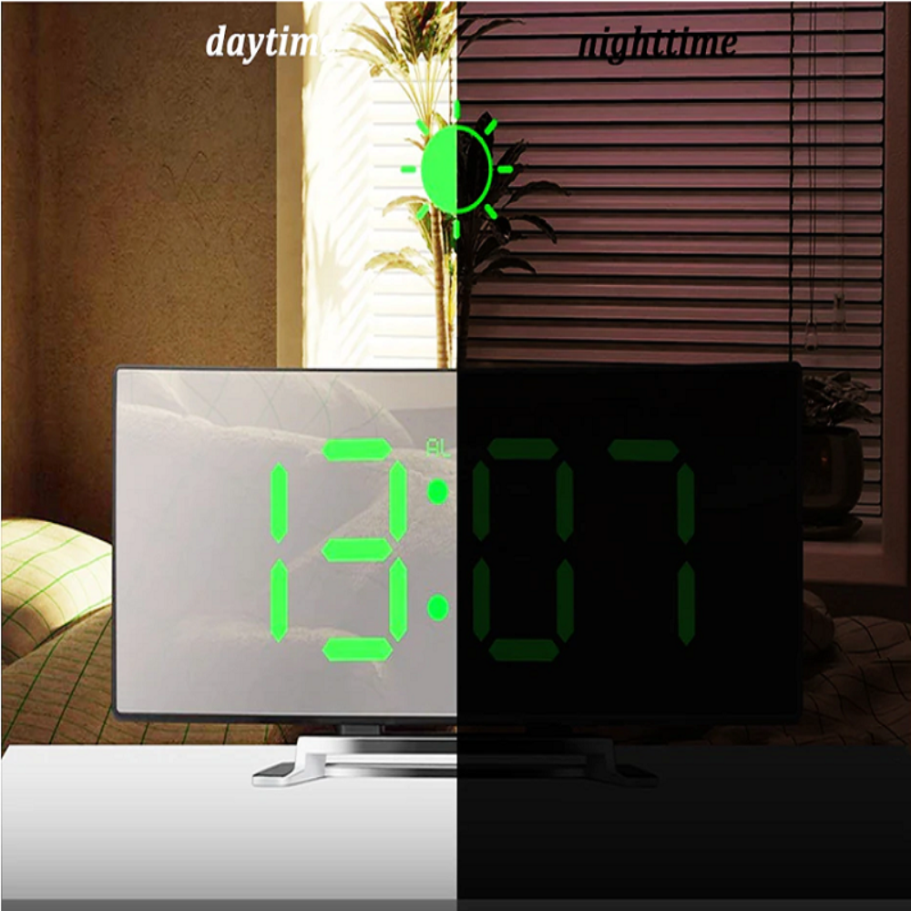 Sveglia digitale con display LED curvo