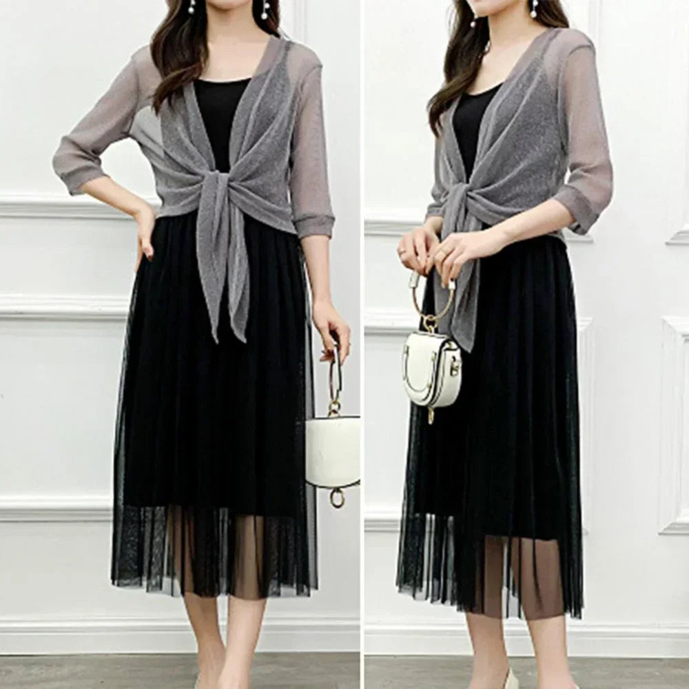 Zomerse Sheer Glitter Cardigan van Eleganza Fashion
