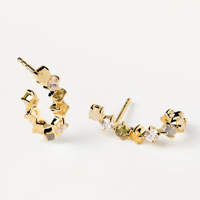 Celestia Zilveren Regenboog Hoepel Oorstekers