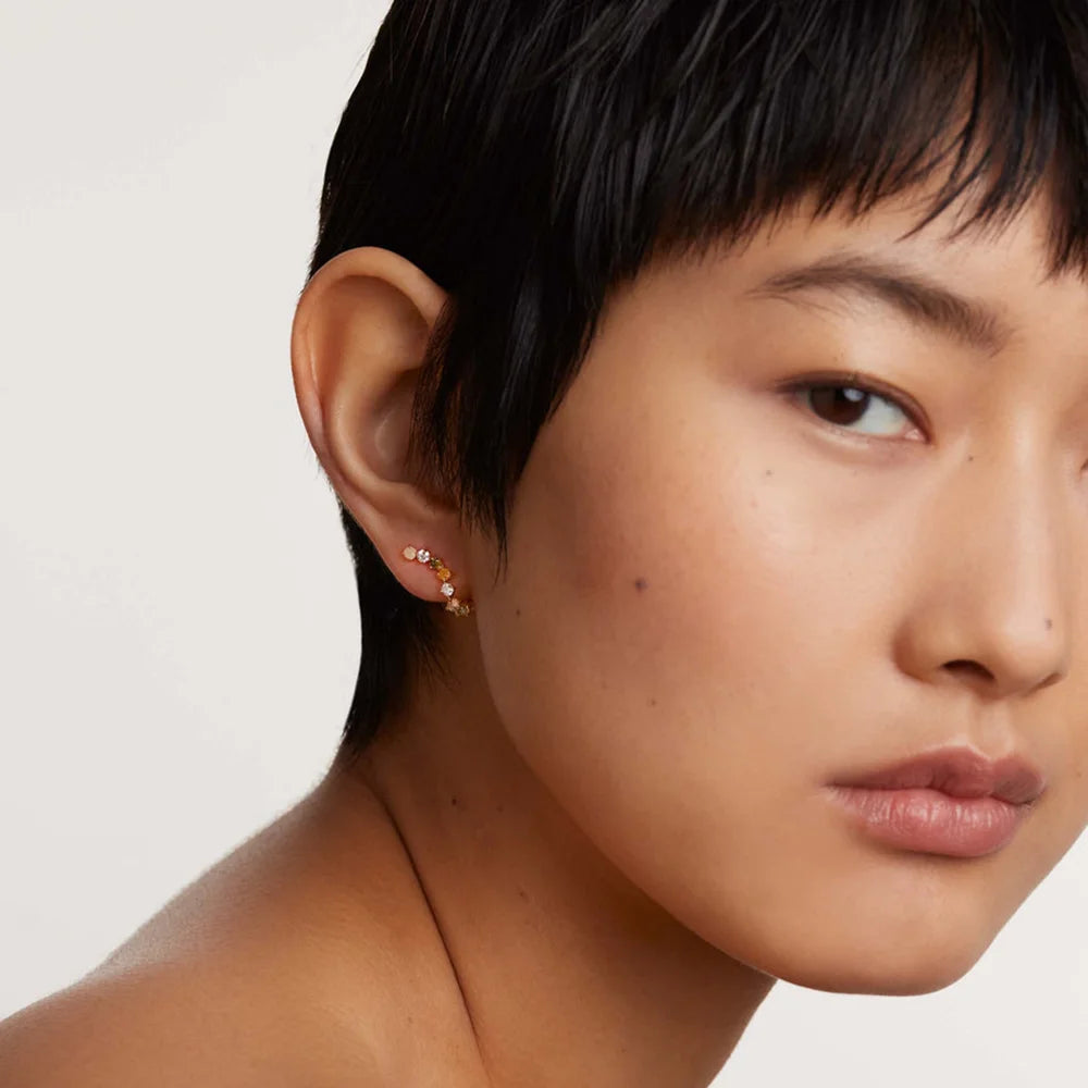 Celestia Zilveren Regenboog Hoepel Oorstekers