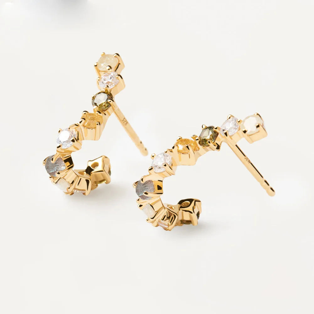 Celestia Zilveren Regenboog Hoepel Oorstekers