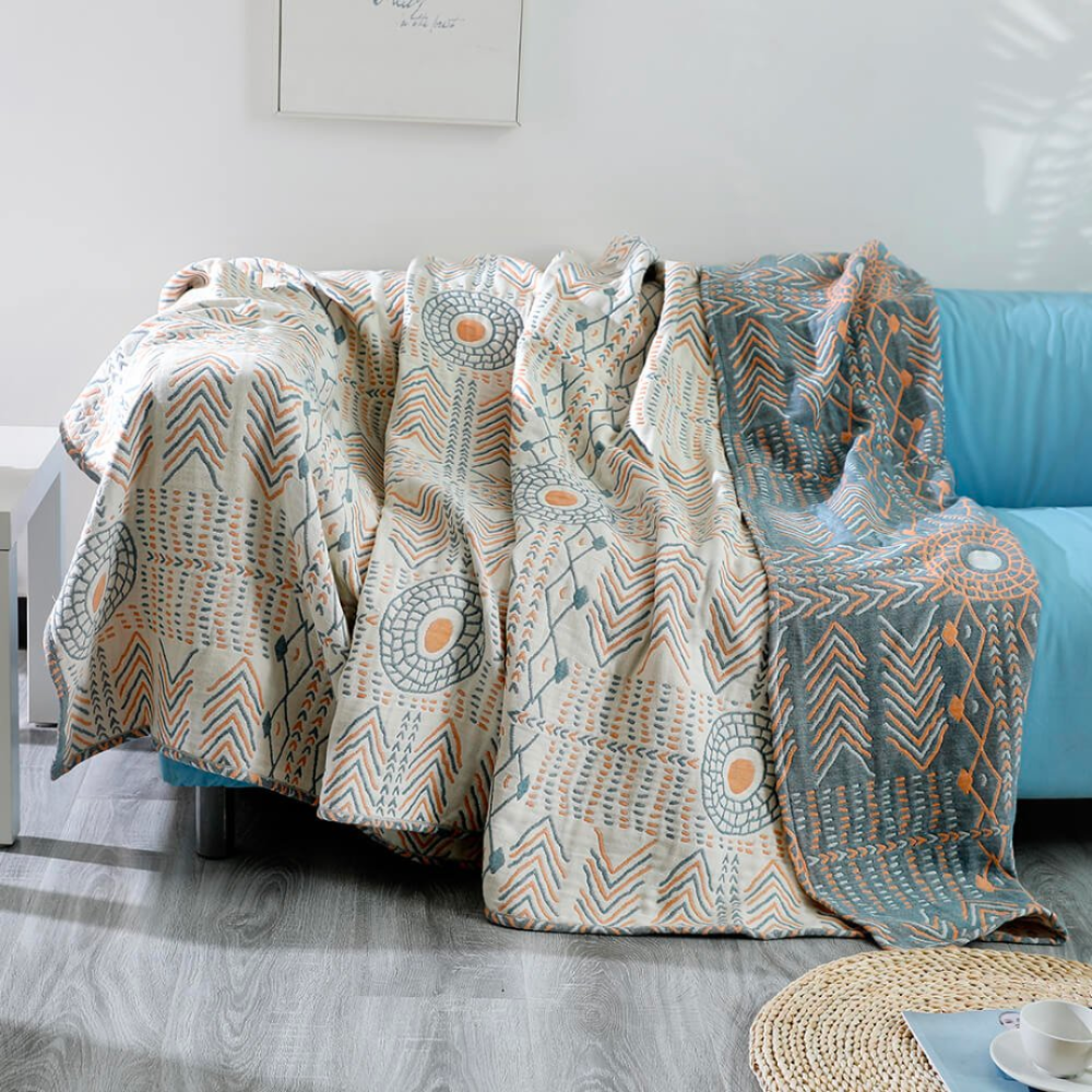 Double-sided Mandala Boho Reversible Blanket