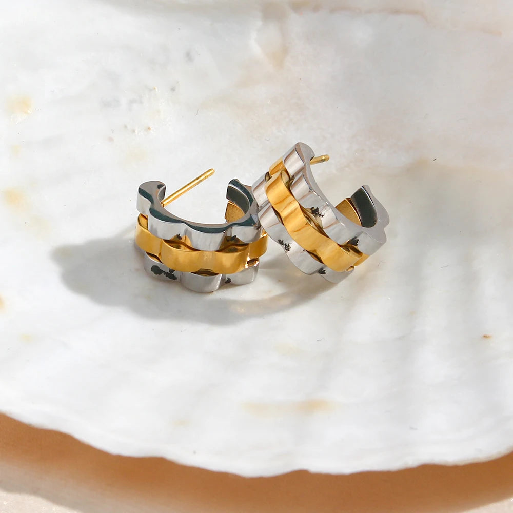 Stijlvolle E.B. Belle Cool Fashion Kleine Hoepel Oorbellen