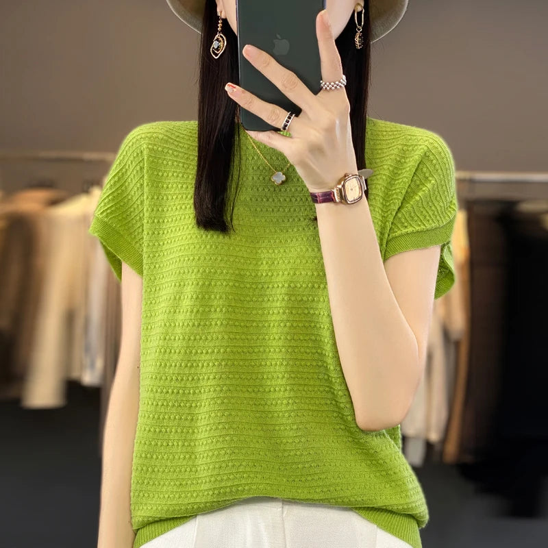 Aria's Summer Batwing Ice Silk T-shirt