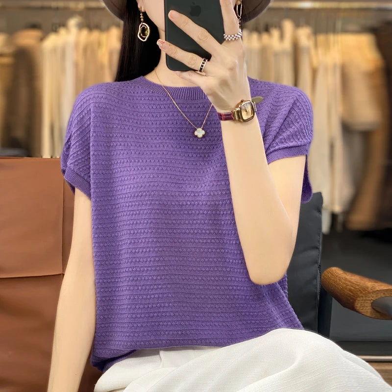 Aria's Summer Batwing Ice Silk T-shirt