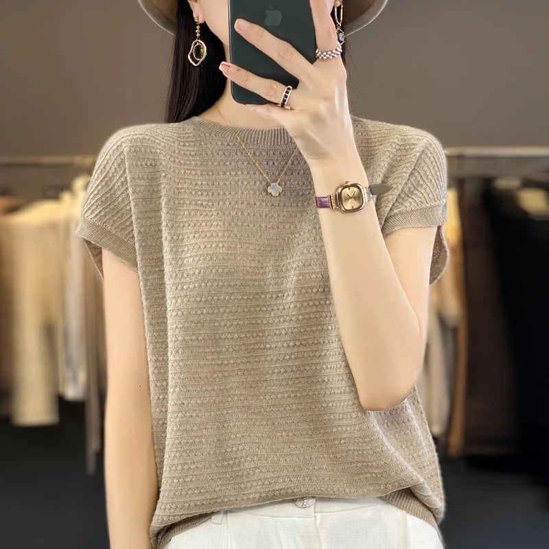 Aria's Summer Batwing Ice Silk T-shirt