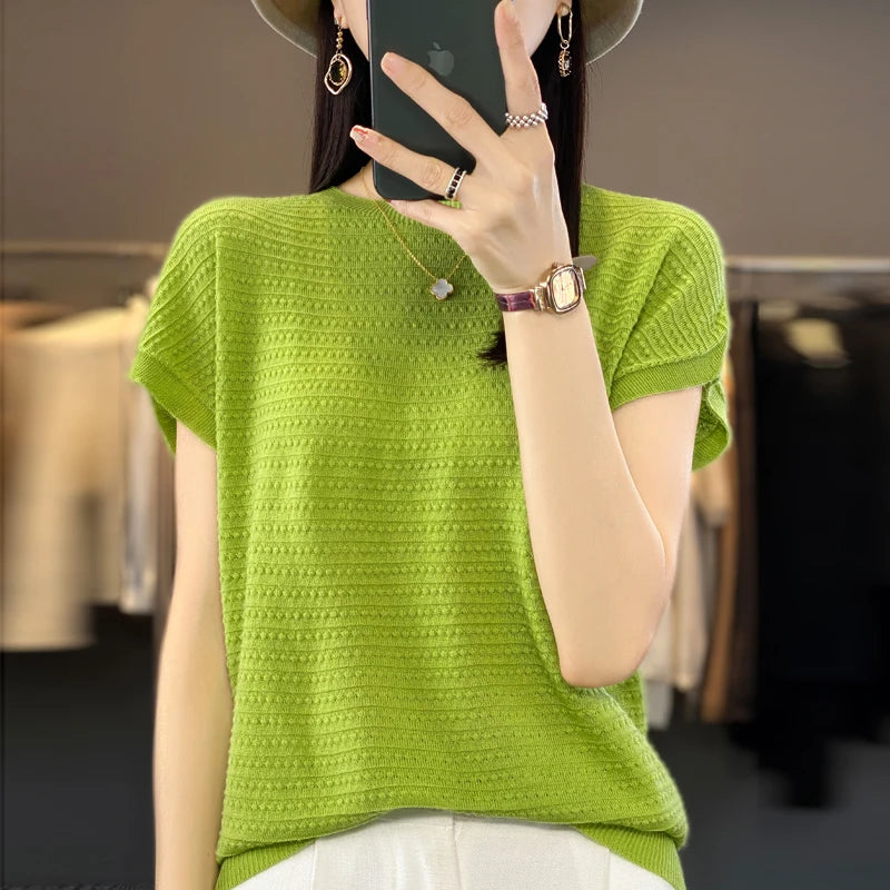 Aria's Summer Batwing Ice Silk T-shirt
