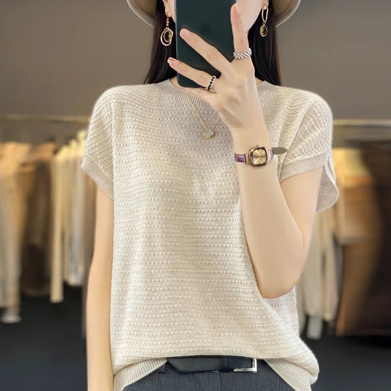 Aria's Summer Batwing Ice Silk T-shirt