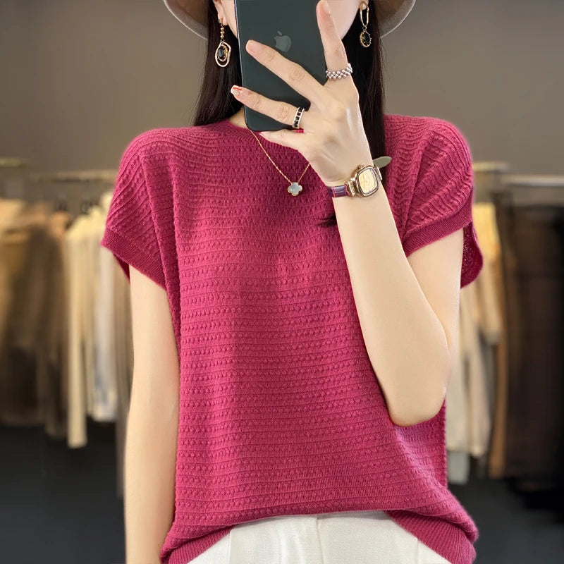 Aria's Summer Batwing Ice Silk T-shirt
