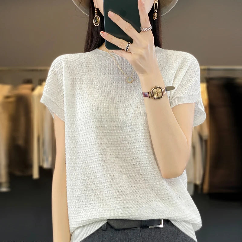 Aria's Summer Batwing Ice Silk T-shirt