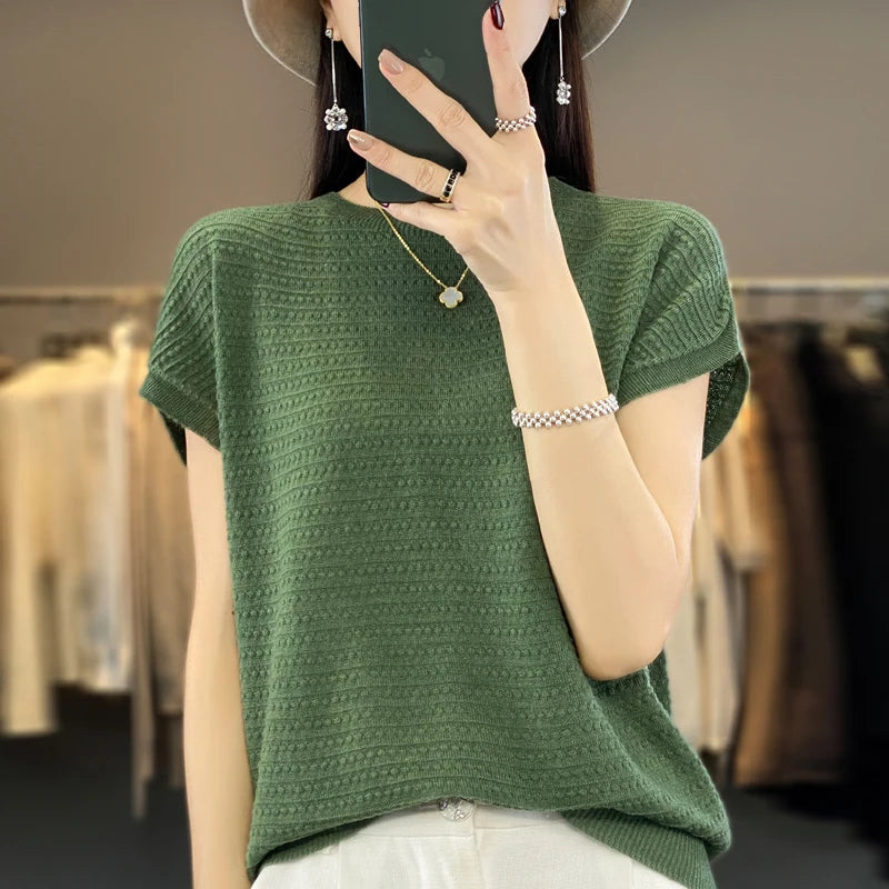 Aria's Summer Batwing Ice Silk T-shirt