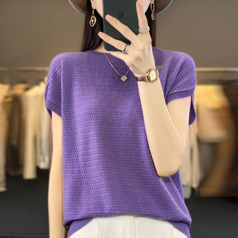 Aria's Summer Batwing Ice Silk T-shirt