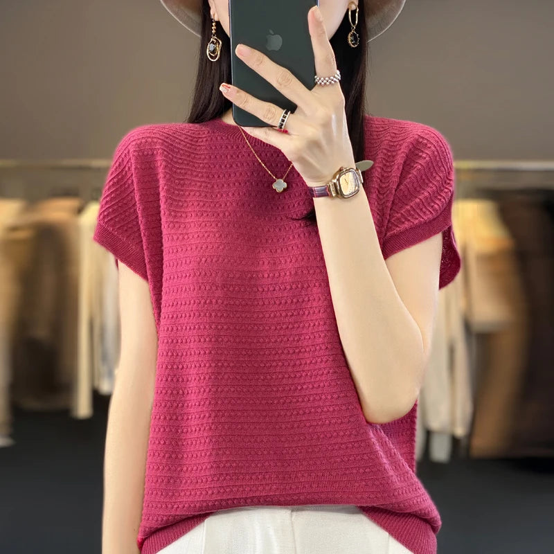 Aria's Summer Batwing Ice Silk T-shirt