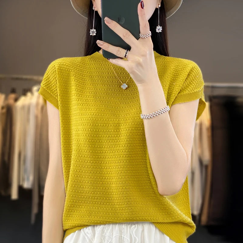 Aria's Summer Batwing Ice Silk T-shirt