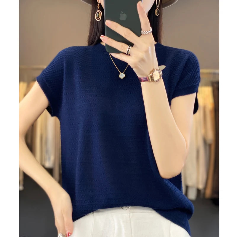 Aria's Summer Batwing Ice Silk T-shirt