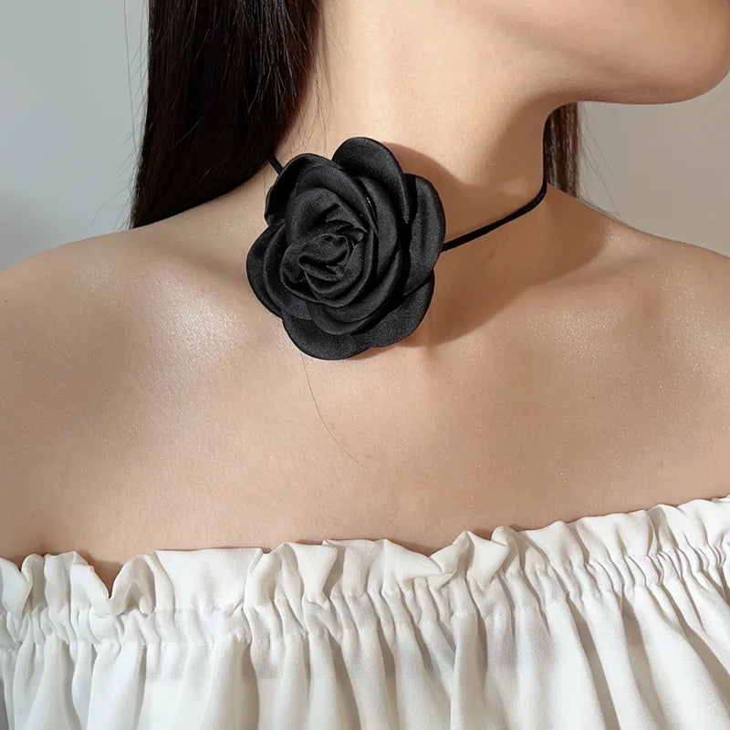Luna Flower Pearl Choker Necklace for Women