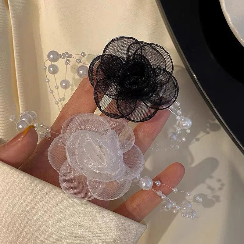 Luna Flower Pearl Choker Necklace for Women