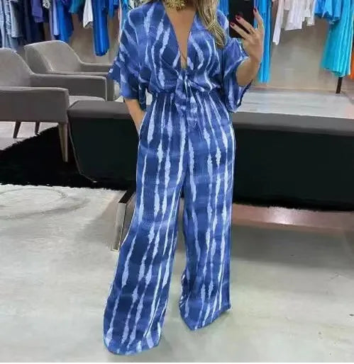 Zomer Wijde Pijpen Jumpsuit voor Dames