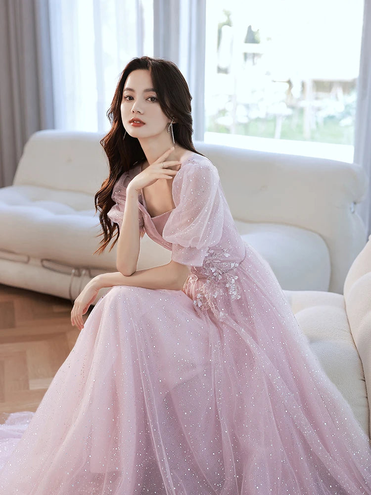 Elegant Simple Pink Evening Dress - Enchanting Beauty
