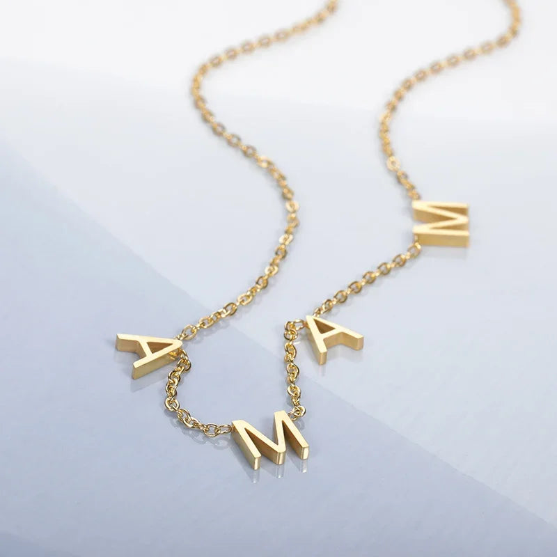 Elegant Mama Letter Necklace