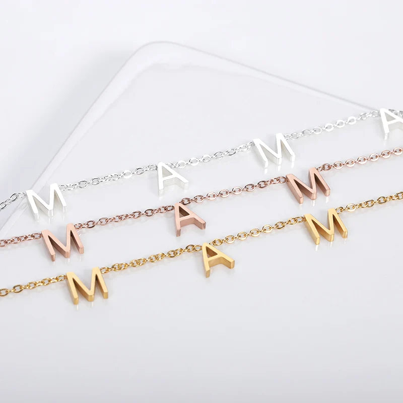 Elegant Mama Letter Necklace