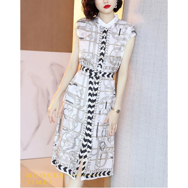 Aurora Elegant Midi Dress with Floral Print