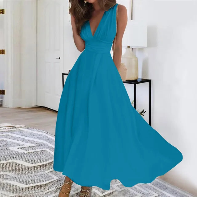 Betoverende Lange Feestjurk met Patroonprint voor Stijlvolle Vrouwen