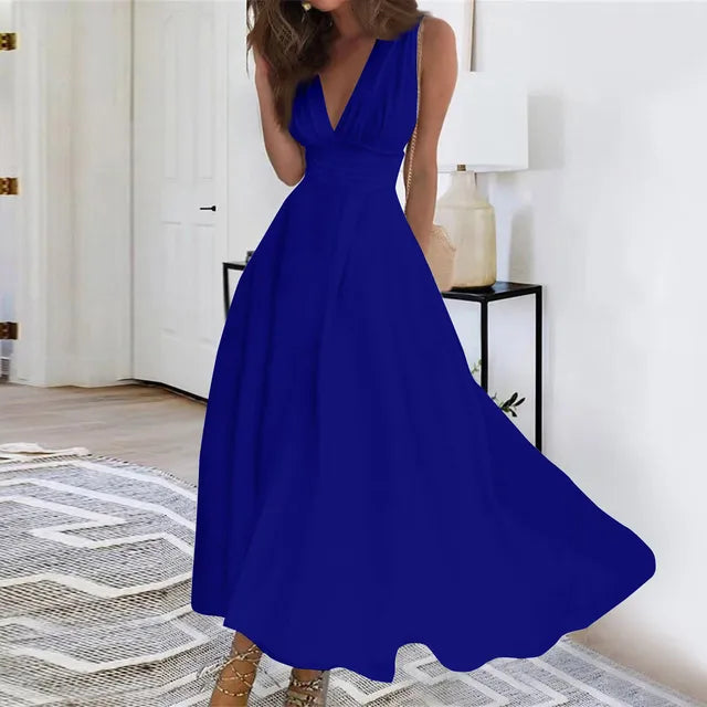 Betoverende Lange Feestjurk met Patroonprint voor Stijlvolle Vrouwen