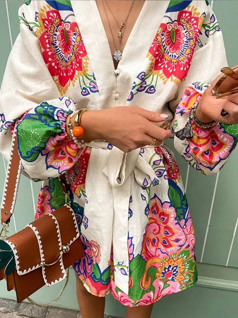 Belle Étoile Elegantes Patchwork Maxi Kleid