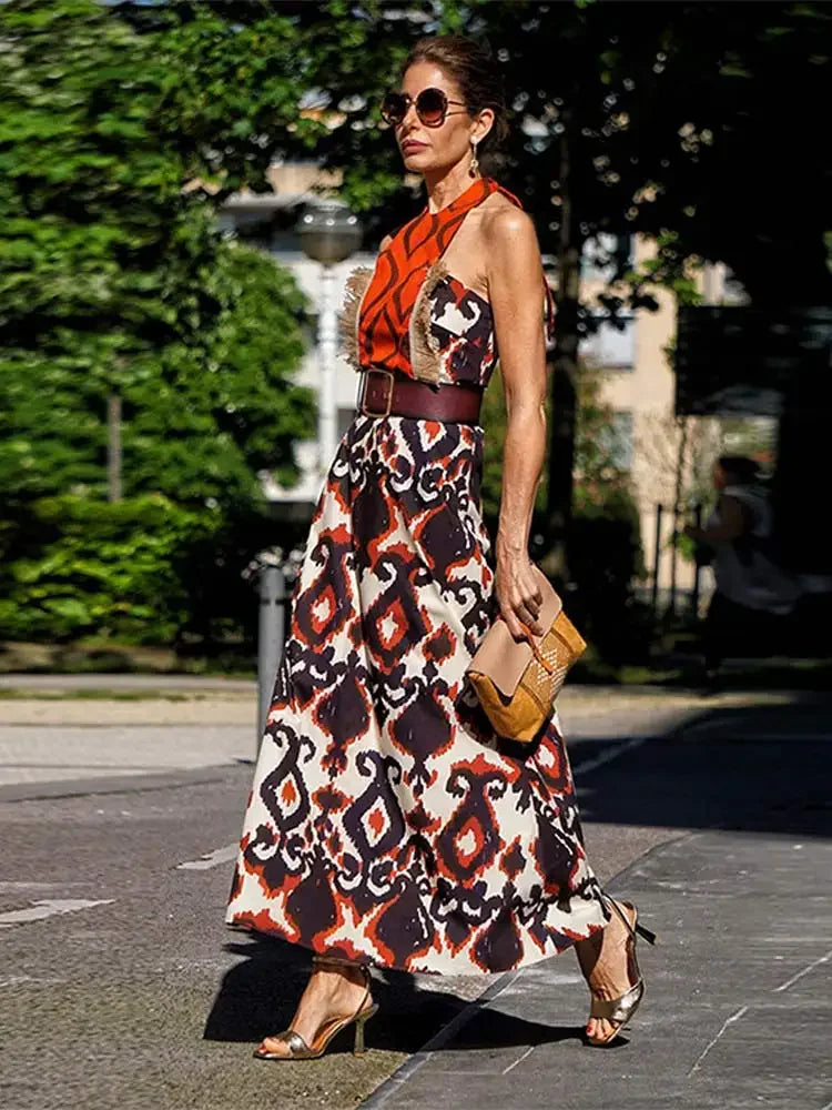 Mystical Elegant Print Maxi Dress by Aurora