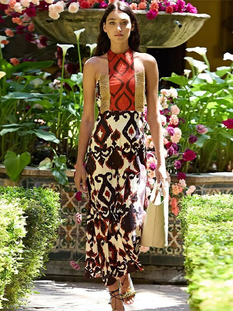 Mystical Elegant Print Maxi Dress by Aurora