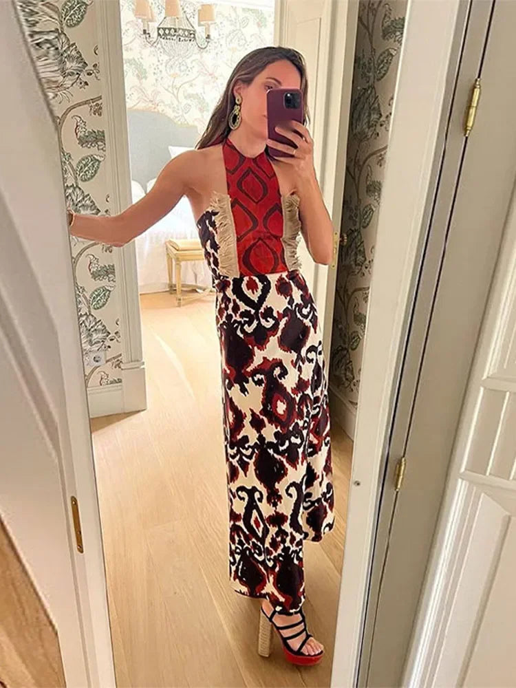 Mystical Elegant Print Maxi Dress by Aurora