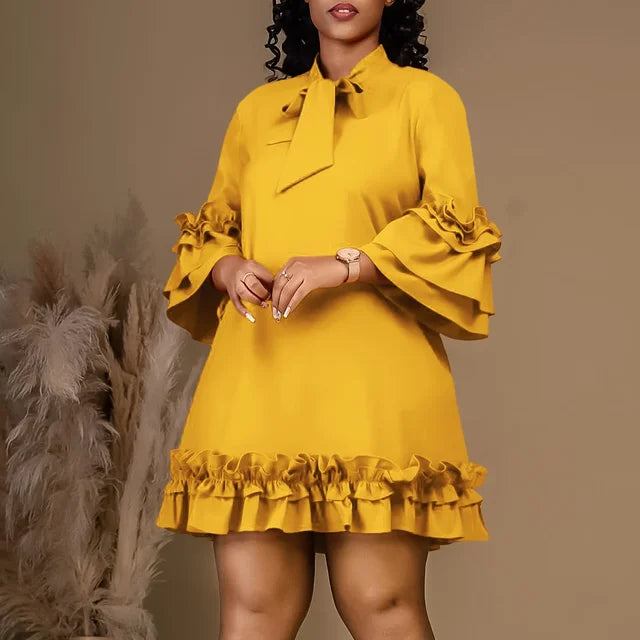 Stijlvolle Ruches Feestjurk