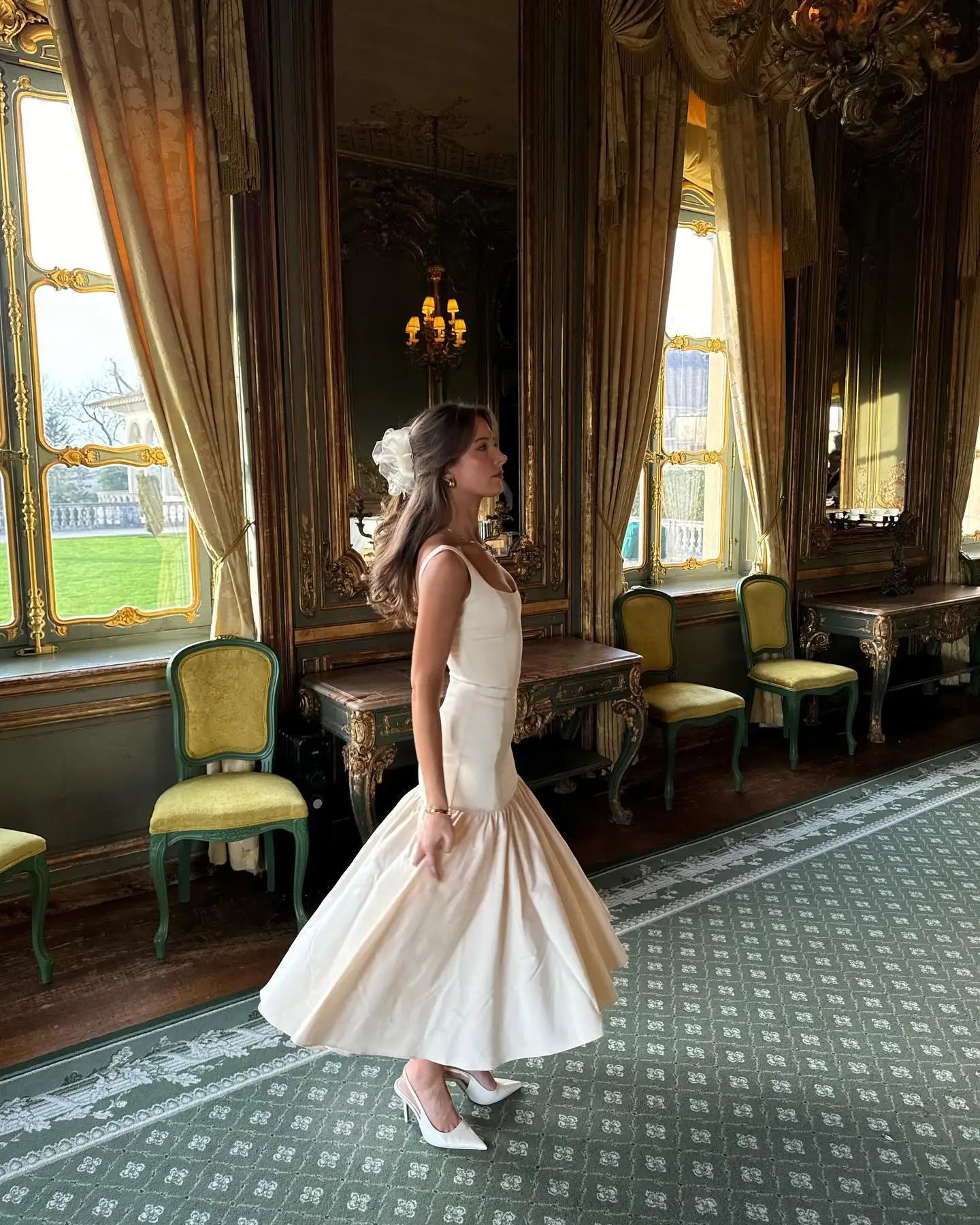 Elegante Ruches Mouwloze Midi Jurk voor Vrouwen