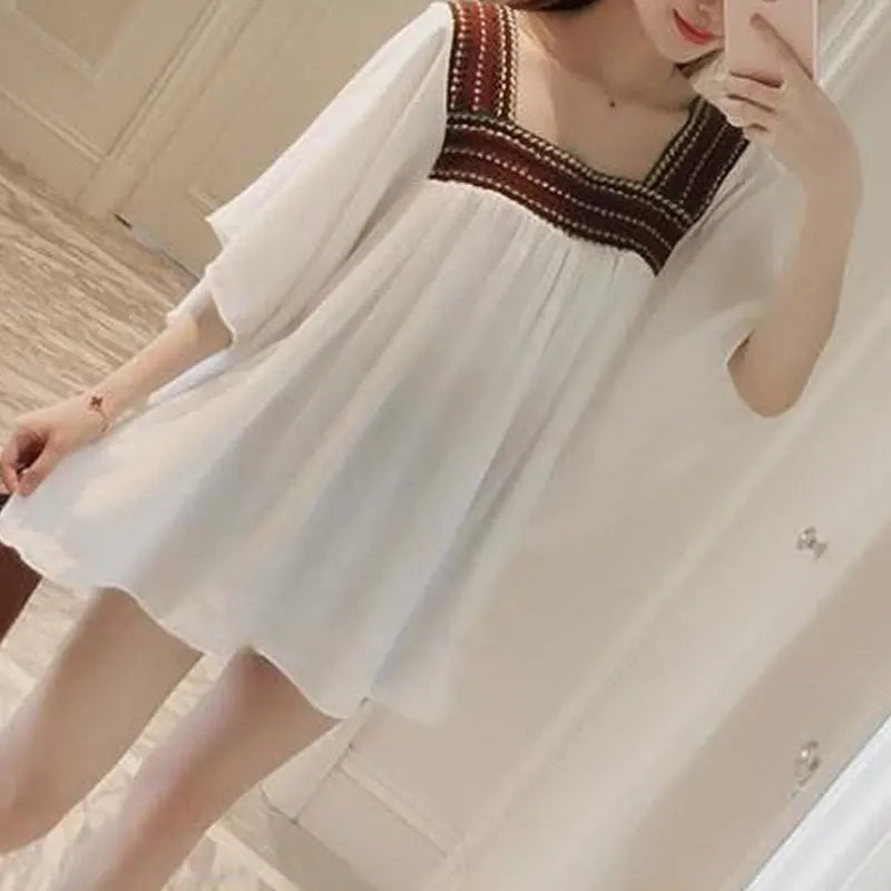 Blouse patchwork folk d'été - Élégante et confortable !