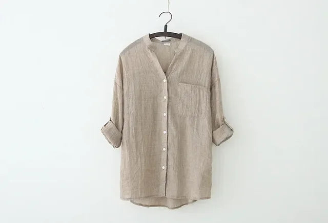 Modegroet's Luchtige Zomertop van Katoen en Linnen voor Grote Maten