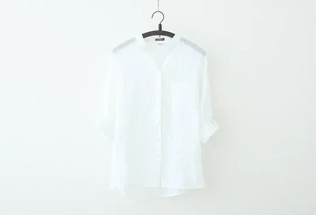 Modegroet's Luchtige Zomertop van Katoen en Linnen voor Grote Maten