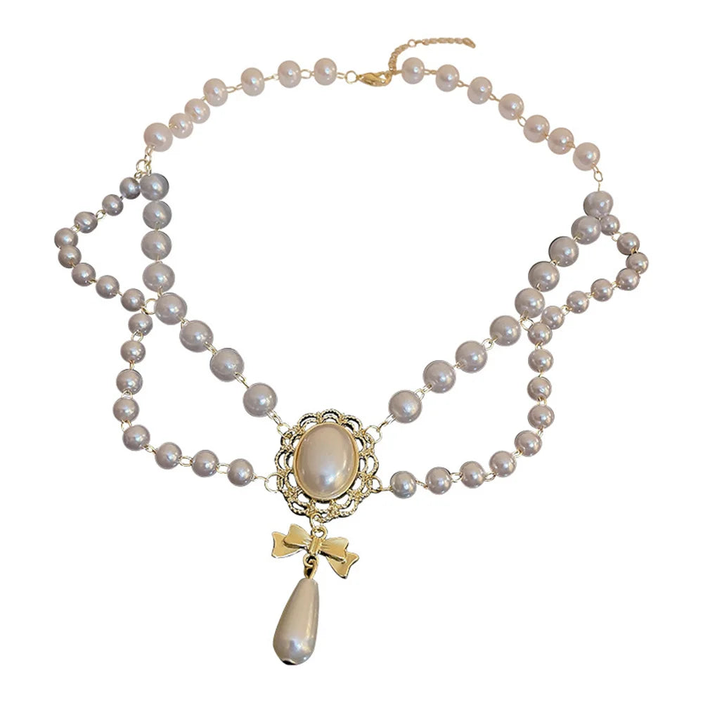 GlansGlorie Enchanting White Pearl Heart Necklace