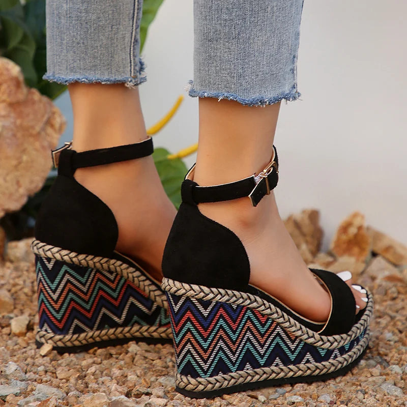 Summer 2024 Ankle Strap Wedge Sandals for Women