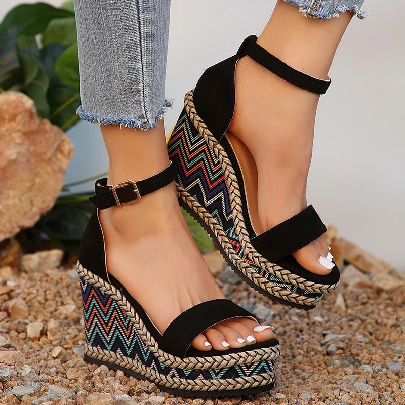 Summer 2024 Ankle Strap Wedge Sandals for Women