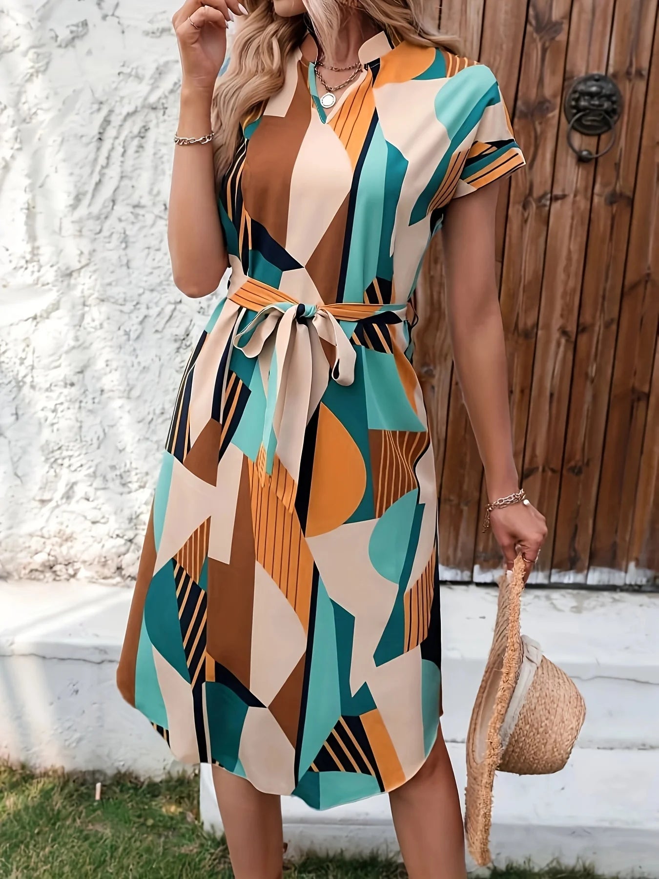 Zomerse jurk met vleermuismouwen van Bellezza Moda