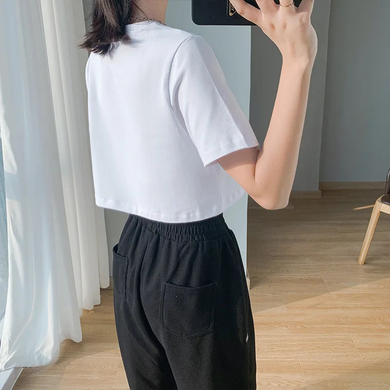 SummerEase Effen Farb-T-Shirt Top