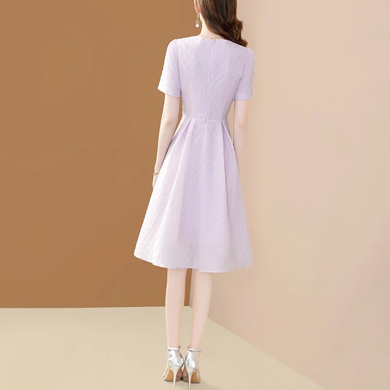 Paarse Feeën Flair Jurk van La Fleur Mode