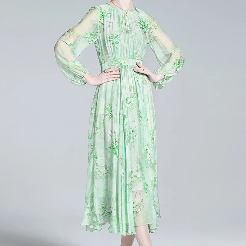 Evnisi Zijden Bloemenprint Jurk: Elegante Zomerstijl 2024