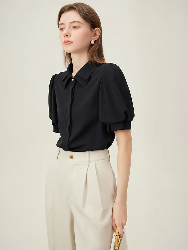 EleganceVibe Polo con Colletto da Donna Camicia Commuter Sense per Donne