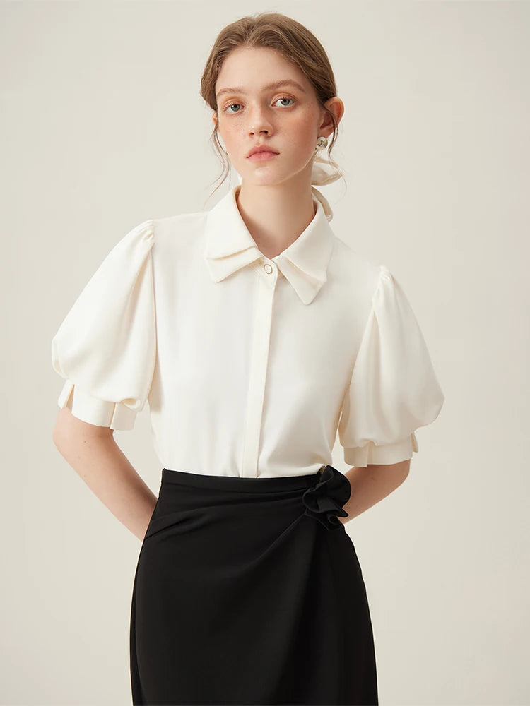 EleganceVibe Polo con Colletto da Donna Camicia Commuter Sense per Donne