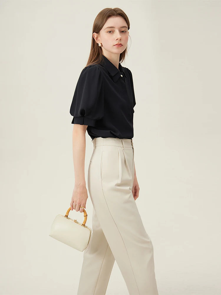 EleganceVibe Polo con Colletto da Donna Camicia Commuter Sense per Donne