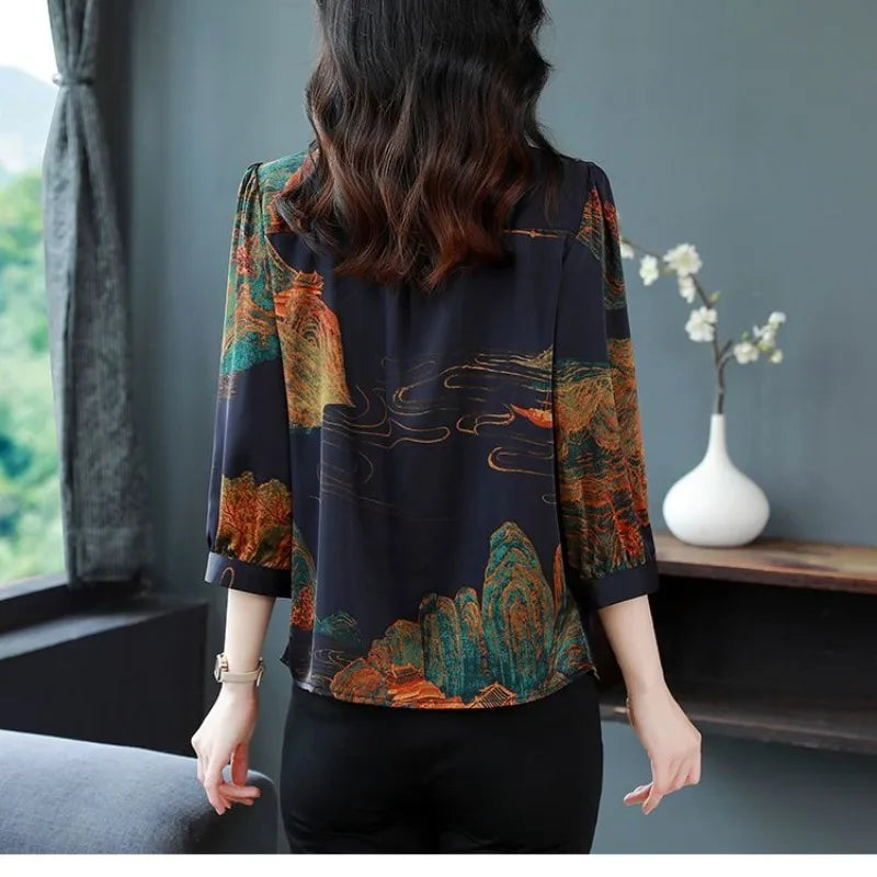 Zomerse Verleiding Wordkrafter's Chiffon Blouse voor Vrouwen