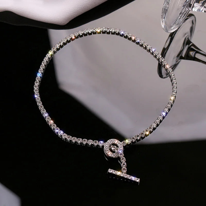 Collana a girocollo alla moda con strass per donna