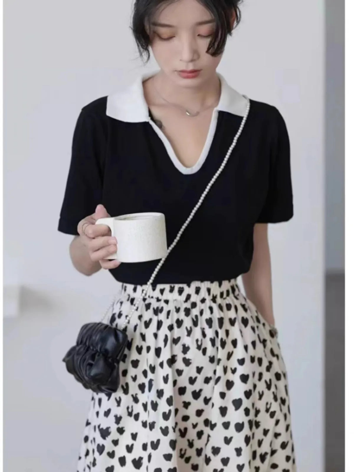 SilkSense V-Hals Korte Mouw Top